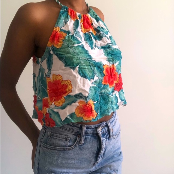 Floral print crop top sleeveless - Picture 4 of 6